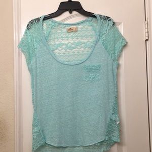 Tiffany Blue Lace Hollister Shirt